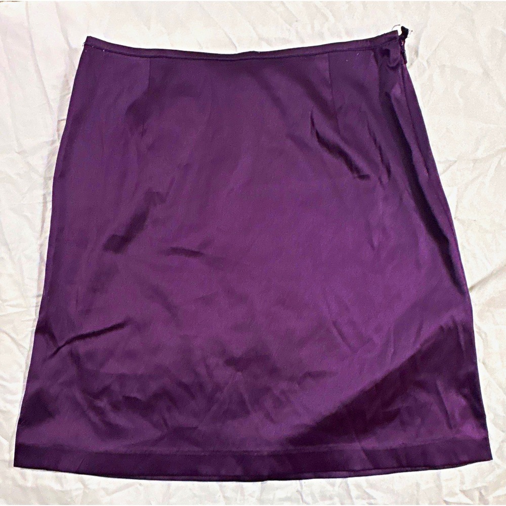 The Limited Satin Skirt Womens 4 Plum Purple 90s Y2K Above Knee Pencil Skirt